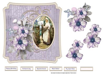 Garden Gate 7x7 Card with Decoupage