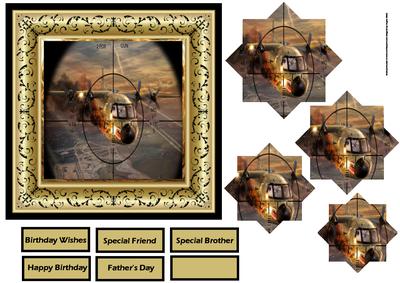 Dog Fight Aircraft 6x6 Card and Pyramid Layers