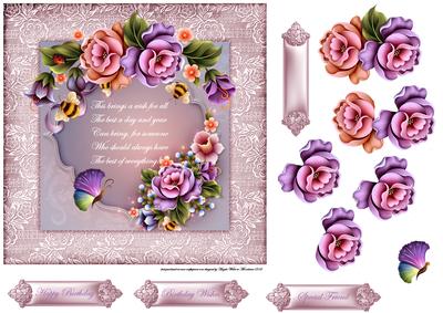 Enchanted Garden 7x7 Card with Decoupage