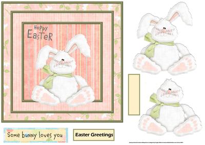 Easter Bunny 7x7 Card with Decoupage