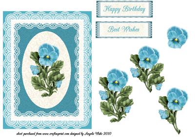 Blue Pansy and Lace