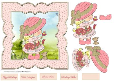 Izzys Spring Stroll 7x7 Card with Decoupage