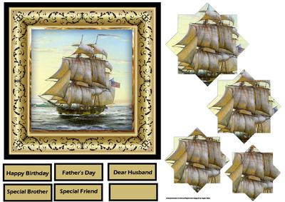 Sailing Ship 6x6 Card with Pyramid Layers