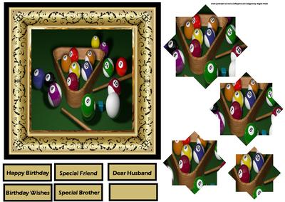A Game of Billiards 6x6 Card with Pyramid Layers