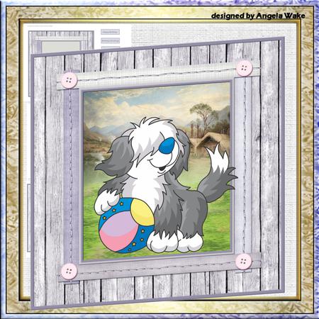 Shaggy Dog Mini Kit 7.5 Card with Decoupage