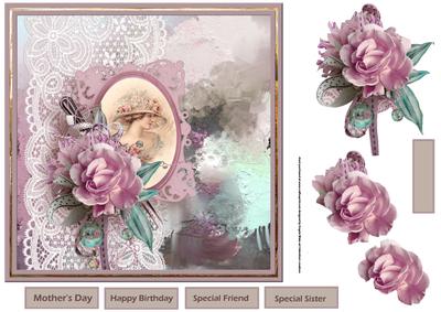 Vintage Elegance 7.5 Card with Decoupage