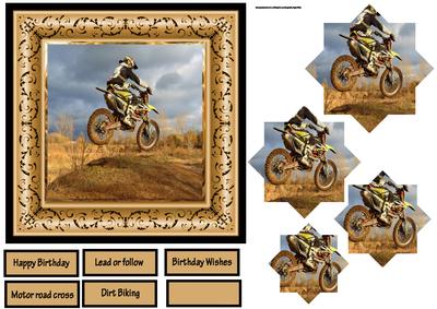 Dirt Bike Rider 6x6 Card with Pyramid