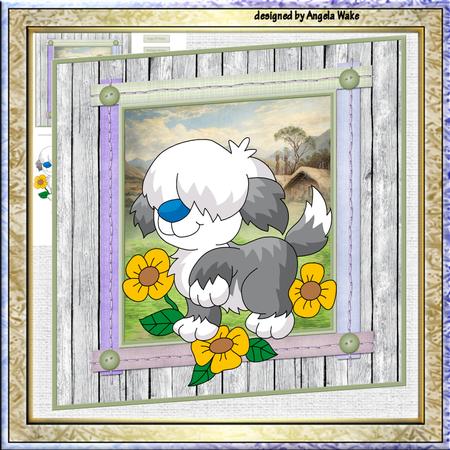 Shaggy Dog and Sunflowers Mini Kit