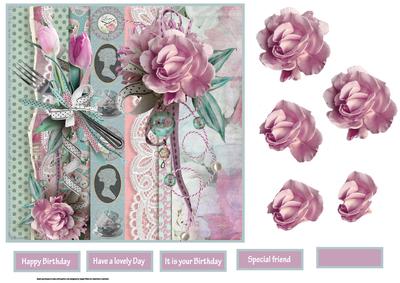 Afternoon Tea with Tea Rose 7x7 Card