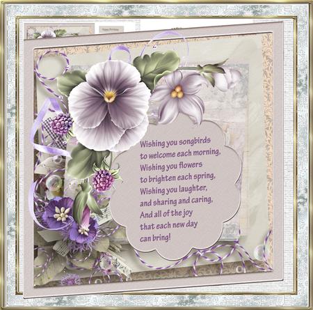 Mother's Pansy 7.5 Card, Mini Kit