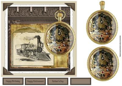 Vintage Steamtrain with Decoupage