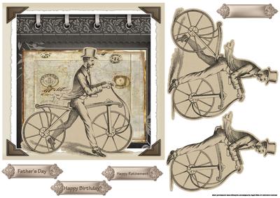 Vintage Gentleman Card with Easy Cut Decoupage