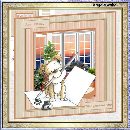 Wish You Were Here 7.5x7.5 Card and Decoupage