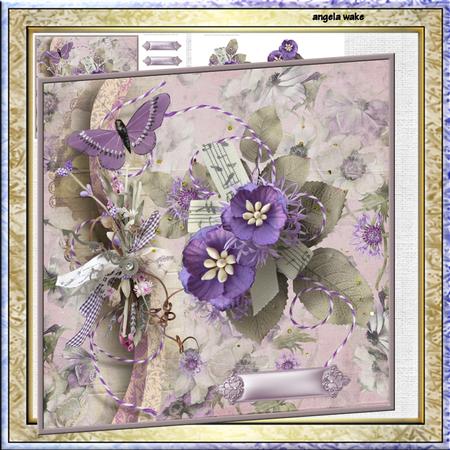 Purple Flowers 8x8 Card and Decoupage