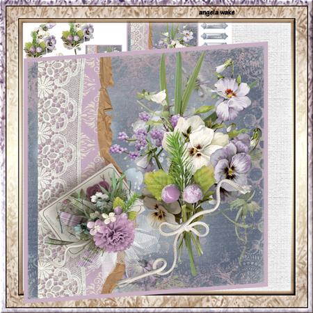 Vintage Pansy Mini Kit with Decoupage