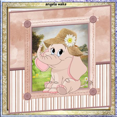 Bonnet Elephant 8x8 Card and Decoupage