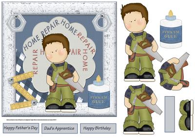 The DIY Boy 7x7 Card with Decoupage