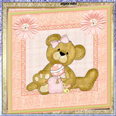 Baby Teddy Bear 7.5x7.5 Card with Decoupage
