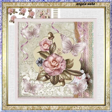 Camelia 7x7 Approx Card with Decoupage