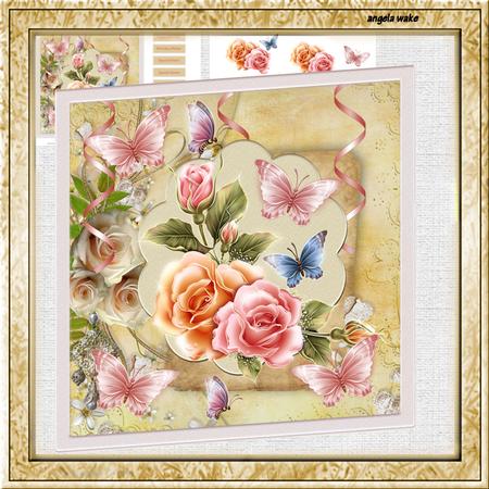 Romance Rose 7.5x7.5 Card with Decoupage