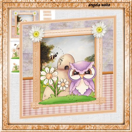 Summer Hoots 7.5x7.5 Card and Decoupage