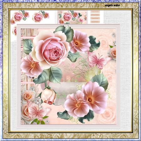Roses in Bloom 7.5x7.5 Card and Decoupage