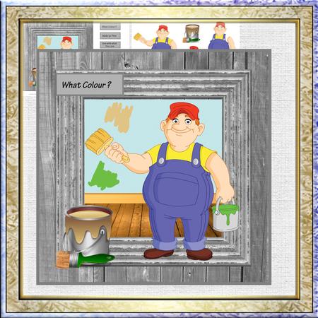 The Painter 7.5x7.5 Card with Decoupage