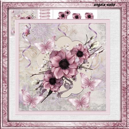 Purple Poppy Flower 7.5x7.5 Card and Decoupage