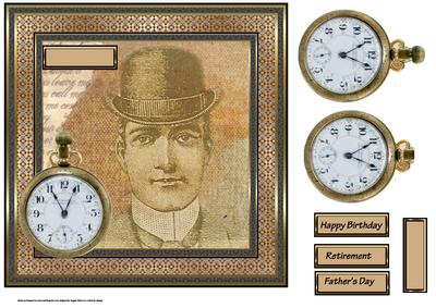 Time Goes by 7.5x 7.5 Card and Decoupage