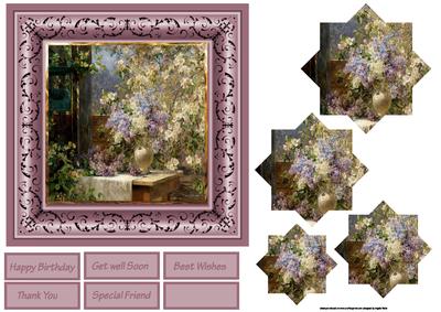 Vase of Lilacs 6x6 Card for All Occasions