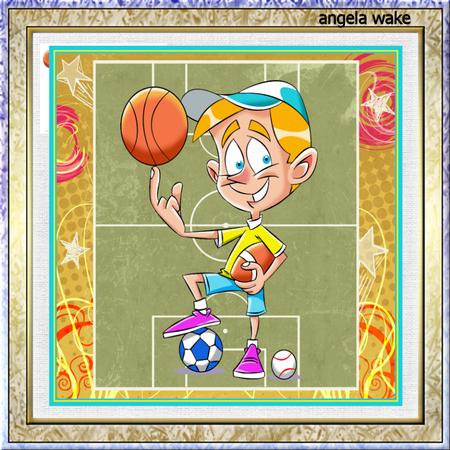 Boy of All Sports 7.5x7.5 Card and Decoupage