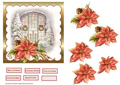 Christmas Window 6x6 Card with Decoupage