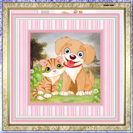 Animal Friends 7.5x 7.5 Card and Decoupage