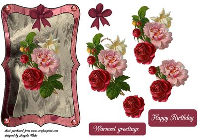 Vintage Damask with Roses