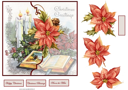 Christmas story 7x7 card with decoupage