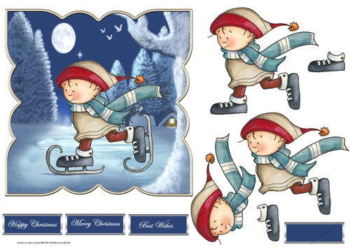 Wind in my hair shaped card with decoupage and sentiment tags