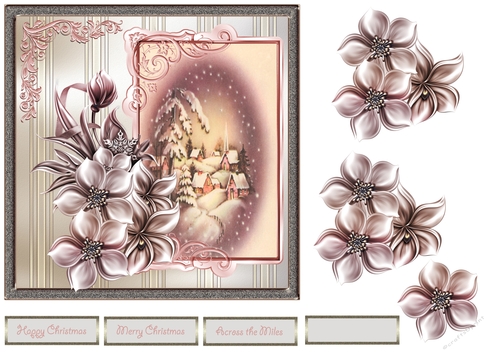 Magic of Christmas 7x7 card with decoupage
