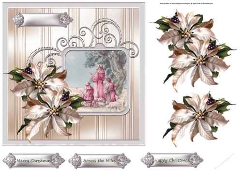 While shepherds watch 7x7 card with decoupage and sentiment tags