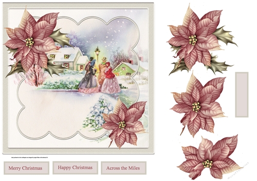 Carol singers 7x7 card with decoupage and sentiment tags