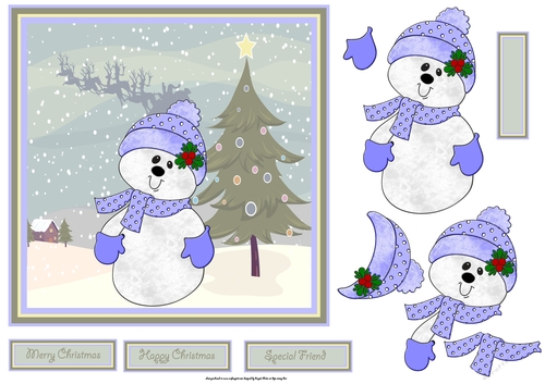Snowman in the spotted scarf