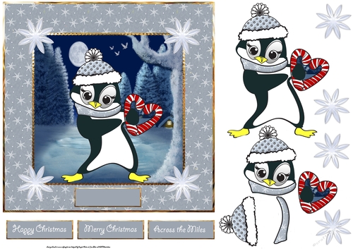 Penguin with the candy cane heart