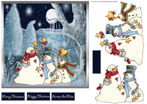 Snowmen hanging stars