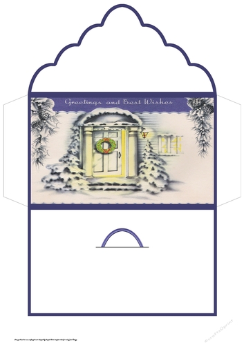 Christmas door vintage Christmas money wallet