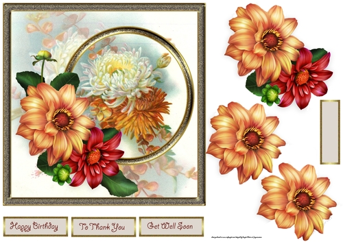 Summer dahlias and decoupage