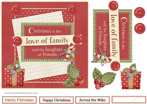 Family and friends at Christmas 7x7 card