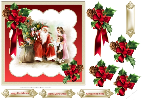Santa Clause and children 7x7 card