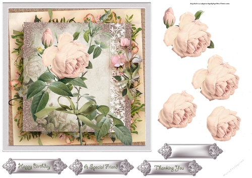 Vintage rose 7x7 card