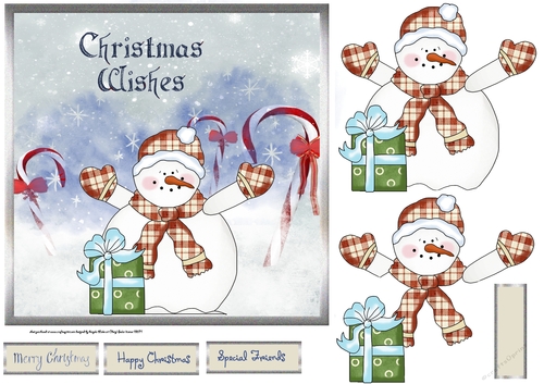 Snowman Christmas wishes 7x7 card
