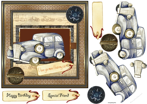 Vintage transport 7x7 card