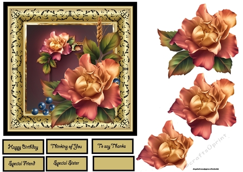 Autumn Rose 6x6 card